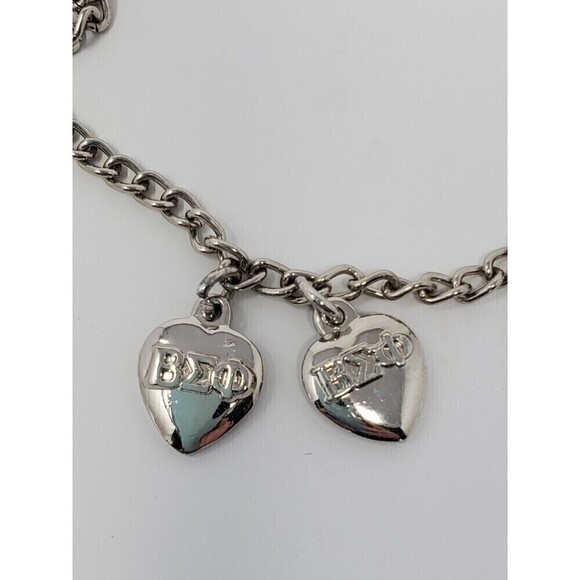 BETA SIGMA PHI SORORITY COLLECTOR'S CHARM BRACELET SILVER DATED HEART CHARMS NEW - Picture 2 of 12